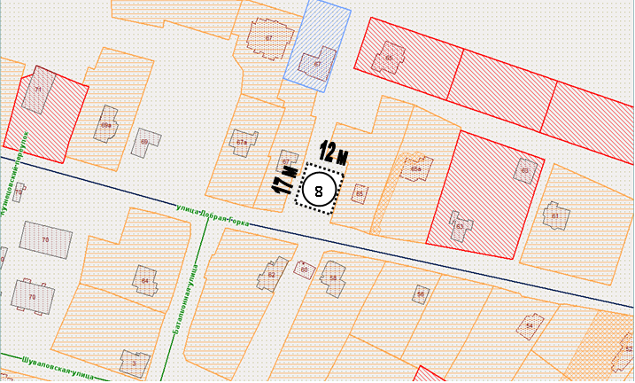 Схема места размещения смешанной детской и спортивной площадки расположенной по адресу: Новоселки, ул. Добрая Горка,65 